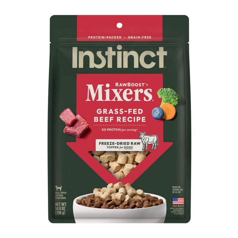 Instinct RawBoost Mixers, Freeze Dried Dog Food Topper, Grain-Free Recipe - All Natural Beef, 14 oz. Bag