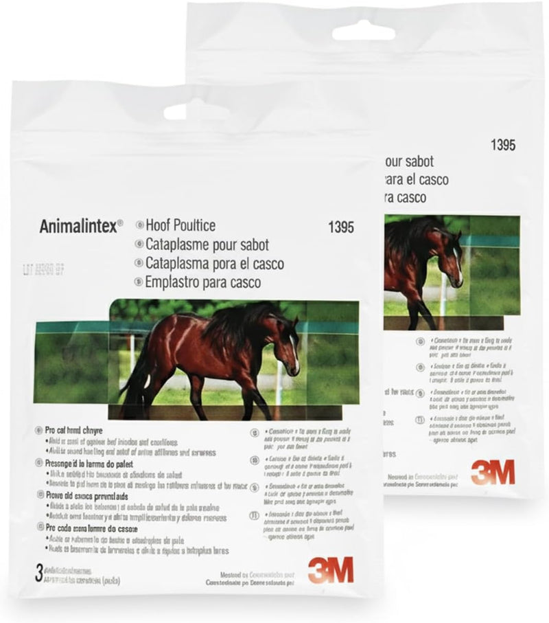 Animalintex Hoof Poultice Pads for Horses - 3 Per Pack, 3M Equine Poultice for Abscess Wounds and Hoof-Treatment - Pre C