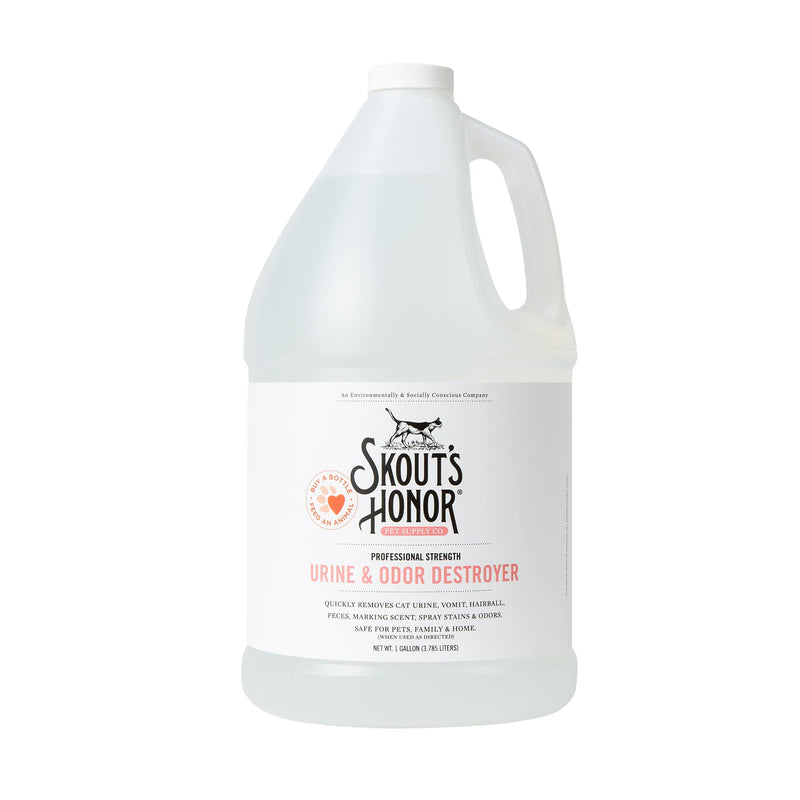 Skout's Honor Cat Urine & Odor Destroyer - Professional Strength, Plant-Powered, Cruelty-Free Urine Eliminator for Carpets and Indoor Living Spaces, 128 oz.