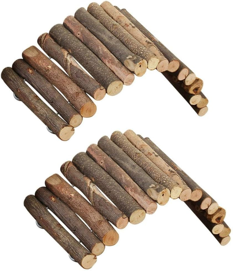 PIVBY Hamster Bridge Wooden Mouse Ladder Natural Rat Chew Rodents Toys for Chinchillas Guinea Pigs Hamster Mouse Rat Sma