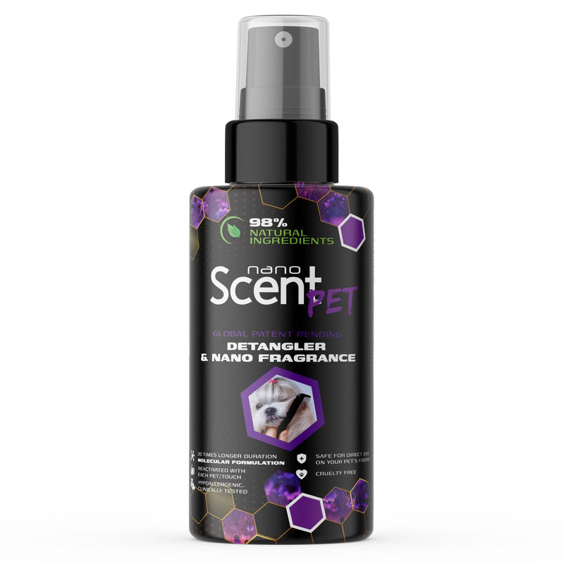 nanoSCENT Pet Fur Detangler and Conditioner, Leave-in Conditioner with Long-Lasting Nano Scent for Effortless Grooming and Freshness, Spray After a Bath, Swim, Rain or Snow, Works All Day (50mL)
