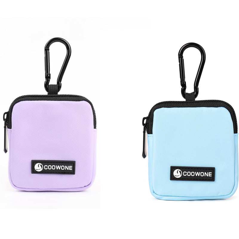 Dog Treat Pouch 2 PCS, Waterproof Small Dog Treat Bag for Leash, Hands Free Puppy Walking Bag with Carabiner, Pet Poop Bag Holder for Pet Puppy Travel or Outdoor Use, Zipper Closure to Avoid Spilling