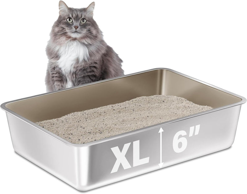 Stainless Steel Litter Box, 23.6“x15.7