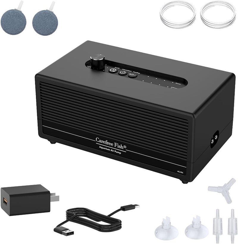 Carefree Fish Aquarium 6W Battery Backup AC DC Auto Switch Air Pump