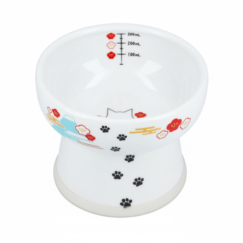 Necoichi Elevated Cat Water Bowl – Ceramic Raised Cat Bowl, Prevents Neck & Whisker Fatigue – Dishwasher & Microwave Safe – Pet Water Bowl for Cats (Cat, Regular)
