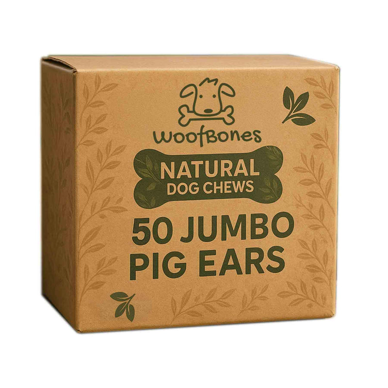 Pets Plus Natural All Natural Jumbo Whole Pig Ears for Dogs (50 Pack) – 100% Natural Pork Ear Dog Treat