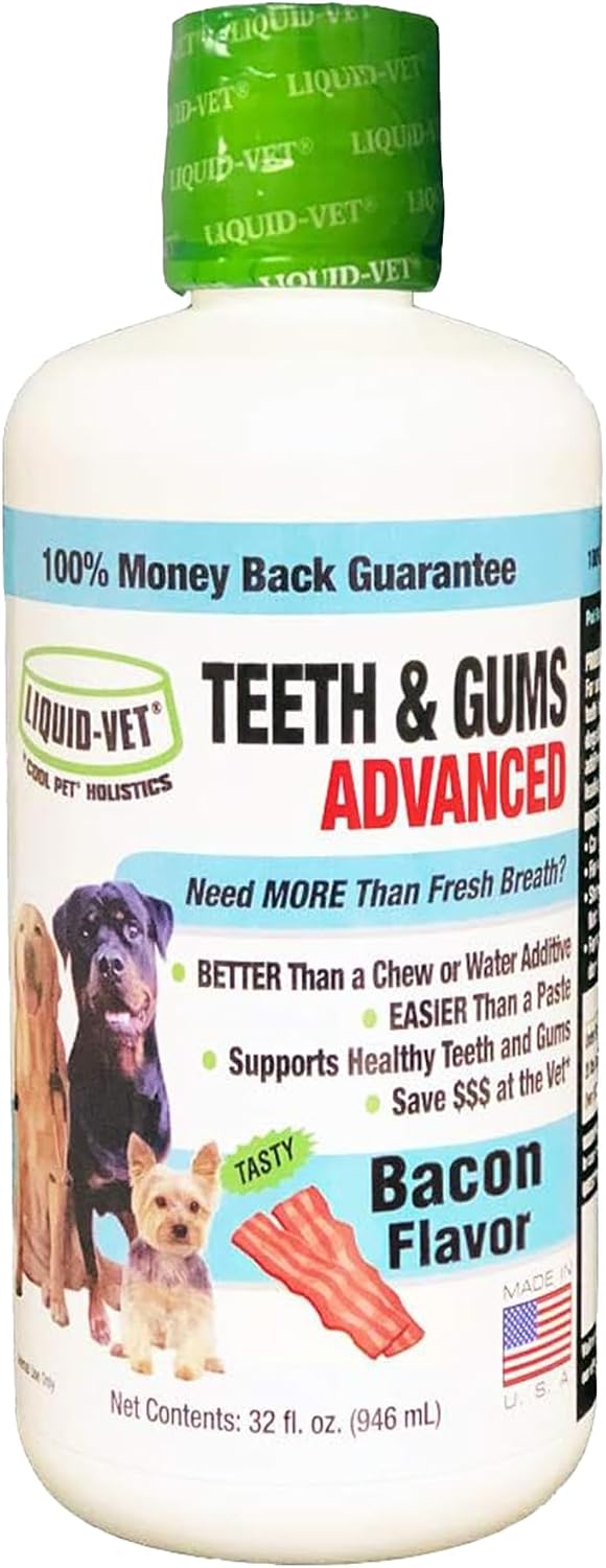 LIQUID-VET Advanced Teeth & Gums Supplements for Dogs | Dental Care for Dogs | Oral Mouth Care | Tartar + Plaque + Gingi