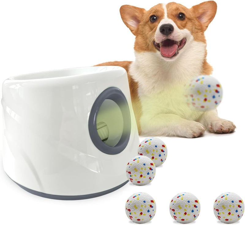 Automatic Ball Launcher for Dogs ,The Upgraded Premium Ball Thrower Adjustable Distance 20-45ft Including 6 PCS 2.3-inch
