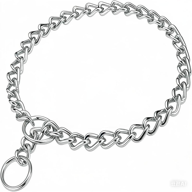 Chain Dog Choker Collar for Large Dogs, Metal Slip Link Training Heavy Duty Dog Choke Collar Martingale Puppy Collars fo