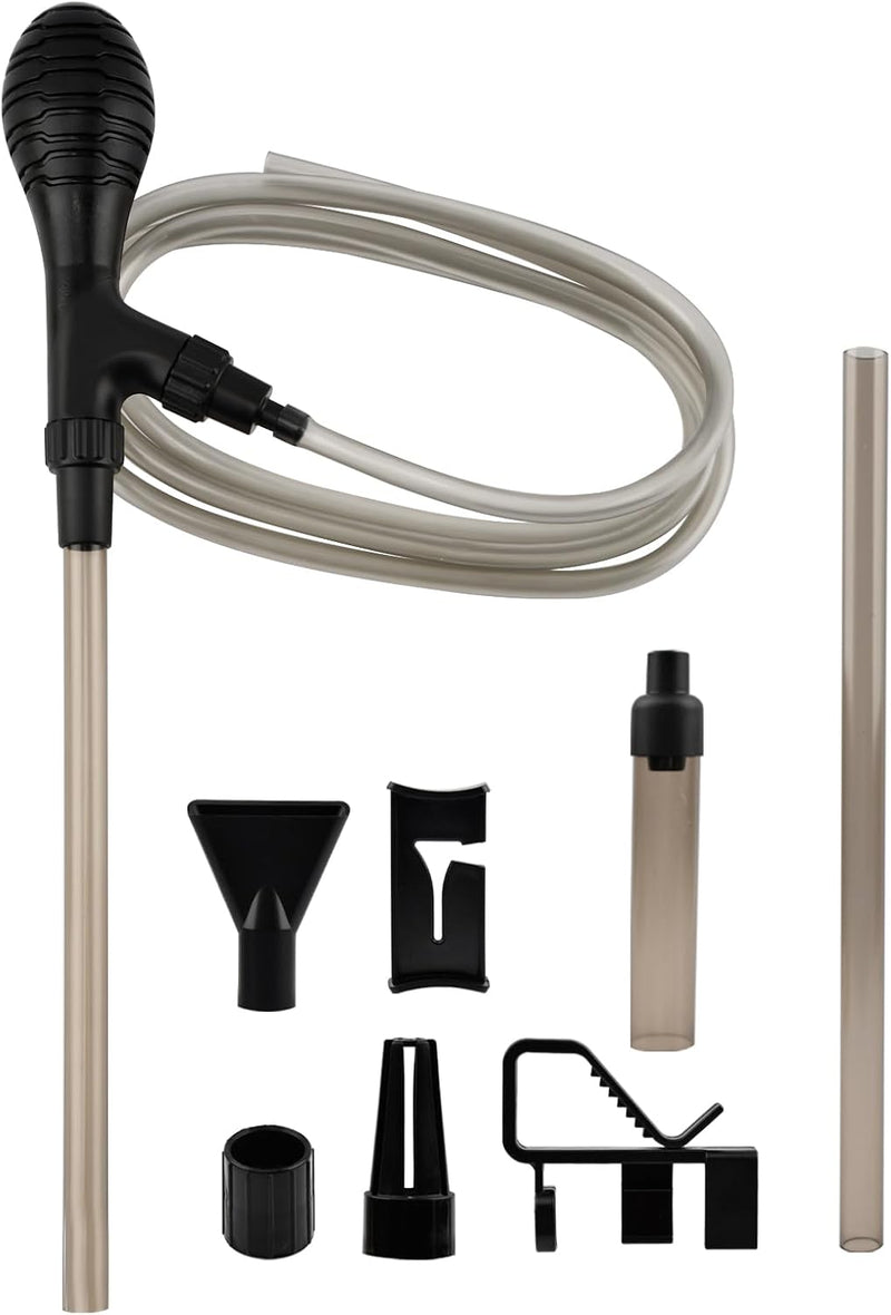4‑in‑1 Aquarium Gravel Vacuum Siphon, Manual 80GPH Gravel Cleaner Vacuum Kit with Suction Ball & 6.5 Ft Hose, for 5‑20 G