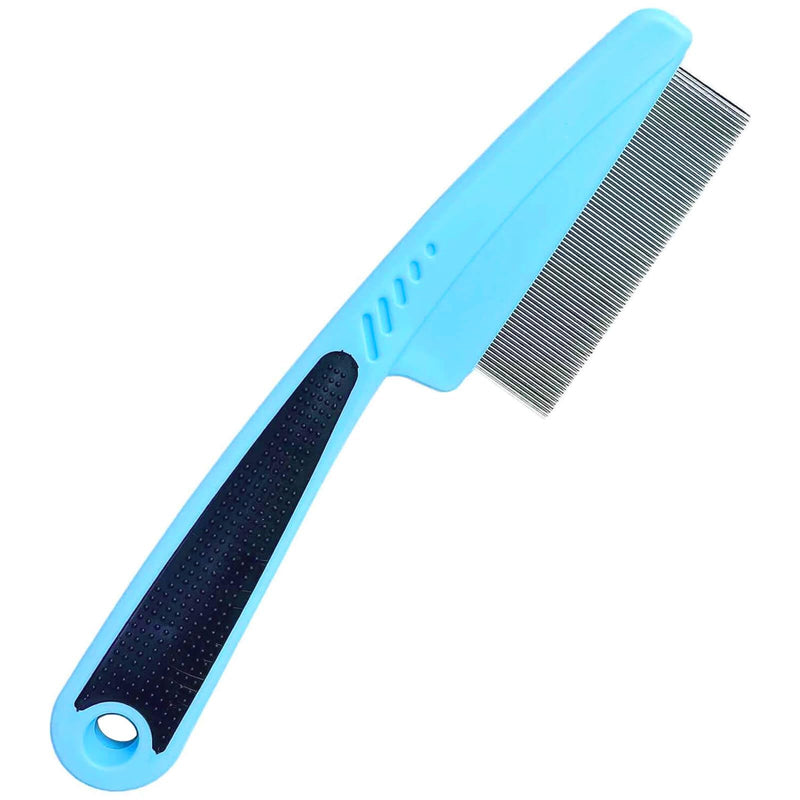 LLTGMV Flea Comb with Rubber Handle, Flea and Tick Combs for Dogs & Cats, Dog Comb for Grooming