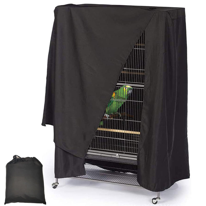 Fhiny Bird Cage Cover, 33.8”L×24”W×46.8”H Water-Proof Good Night Black-Out Birdcage Cover Durable Washable Windproof Cage Accessories for Parrot Parakeet Small Animal Sleeping