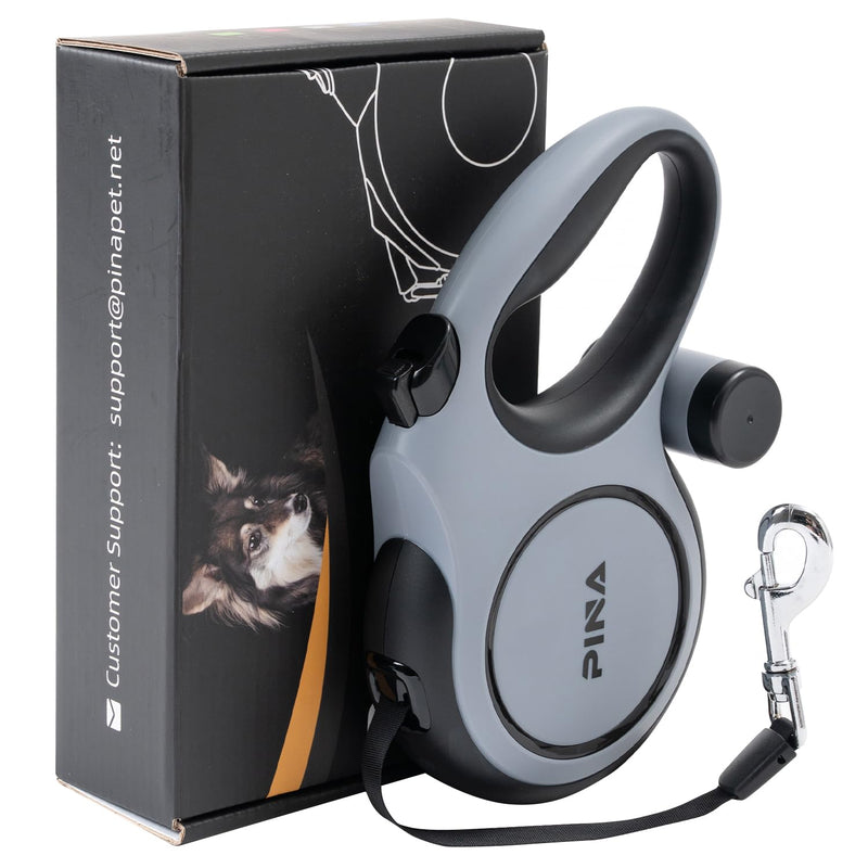 PINA Upgraded Retractable Dog Leash, 26 ft Dog Leash for Small Medium Large Dogs Up to 110lbs, Heavy Duty Reflective Nylon Tape 360° Tangle-Free, with Anti-Slip Handle, One-Handed Brake, Pause, Lock