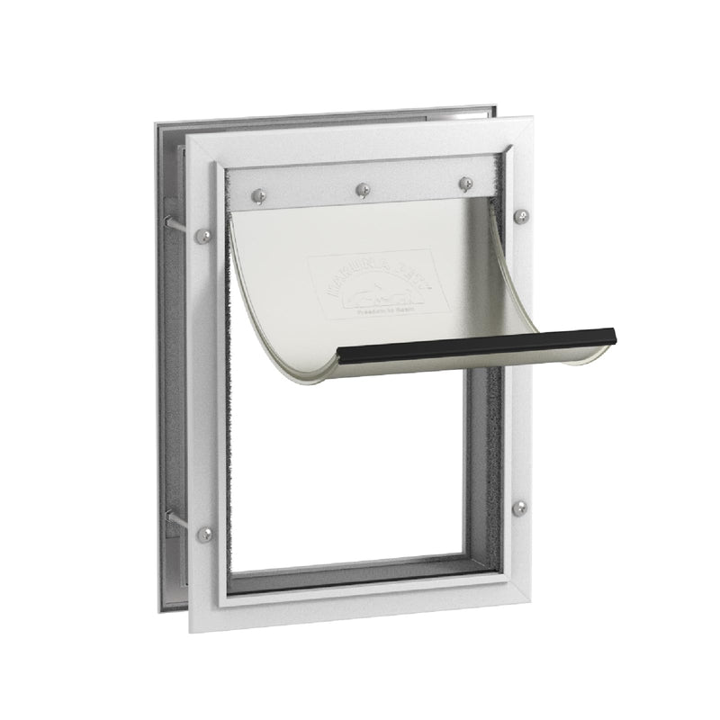 Hakuna Pets Deluxe Aluminum Pet, Cat and Dog Door with 2-Way Locking Panel for Screens, Doors and Walls up to 2.8