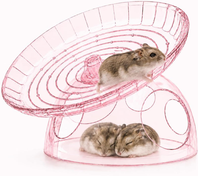 Silent Small Hamster Wheel with Hideout, 7.09 in Saucer for Dwarf Hamsters
