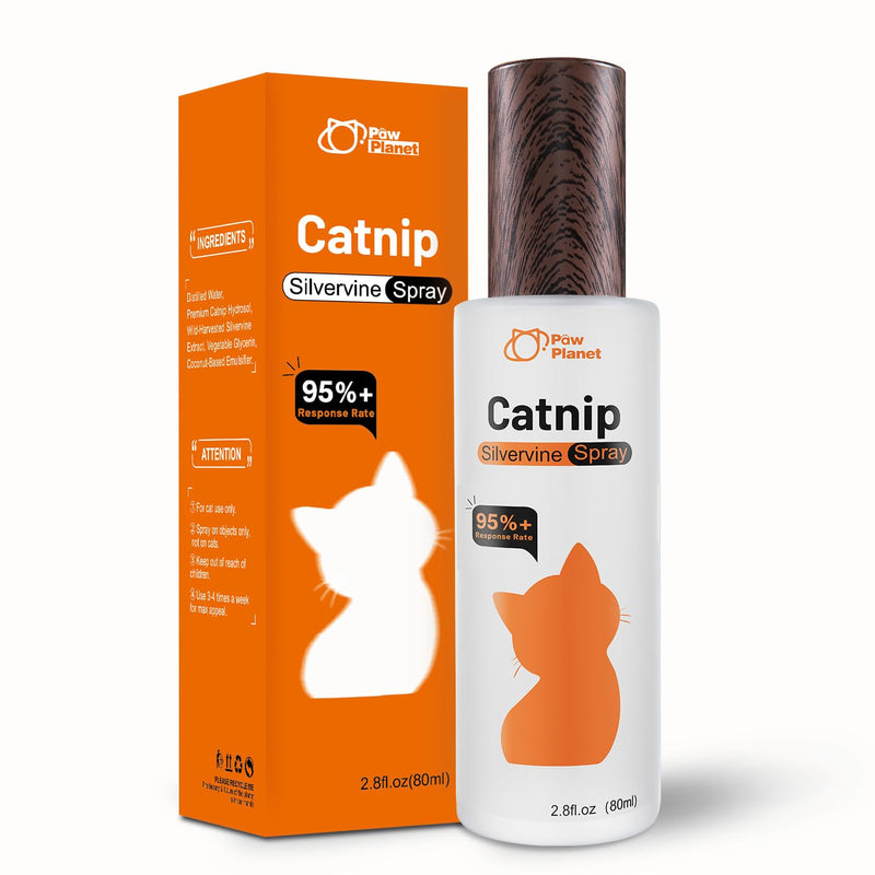 PAW PLANET 2.8 fl.oz. Advanced Catnip Spray with Silvervine for Indoor Cats & Kittens, 95%+ Response Rate, Natural Training & Play Mist