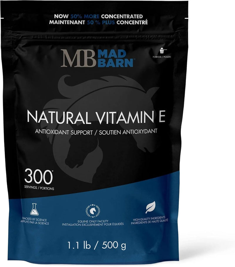 Mad Barn - Equine Vitamin E 500g | Pure D-Alpha-tocopheryl Supplement | Optimal Antioxidant Protection | Horse Health Su