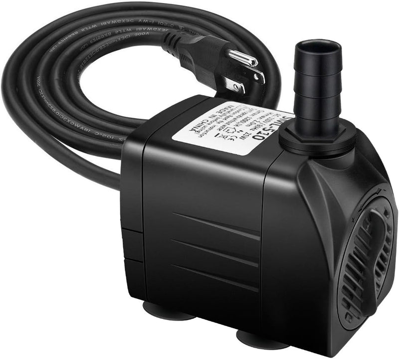 Jhua Water Fountain Pump 300GPH (1100L/H, 21W) Submersible Water Pump, Ultra Quiet Fountain Pumps Submersible Outdoor wi