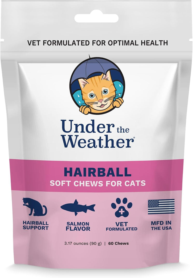 Under The Weather Pet Hairball Support for Cats | for a Normal, Gentle Elimination of Hairballs, Reduce Excessive Lickin