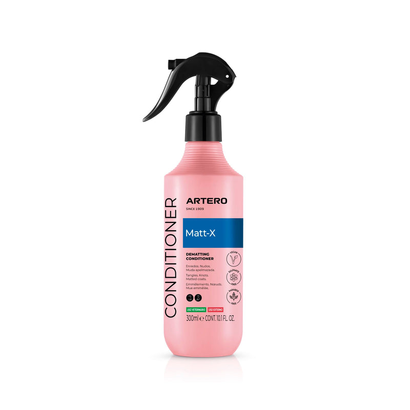 Artero Matt-X Ultra Dematting Spray for Dogs & Cats – Professional Detangler & Conditioner, Fast Tangle Removal, Soft Shiny Coat Finish, 10.1 fl oz