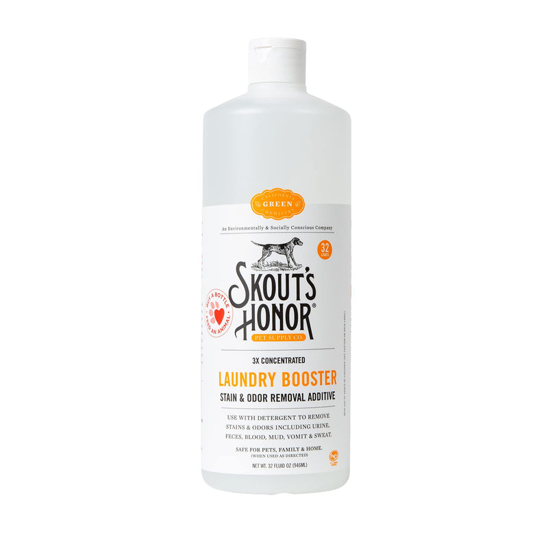 Skout's Honor Laundry Booster Stain & Odor Removal Additive - Plant-Powered Formula for Pet Bedding, Clothing, and Washable Pee Pads - Eco-Friendly & Cruelty-Free, 32 oz