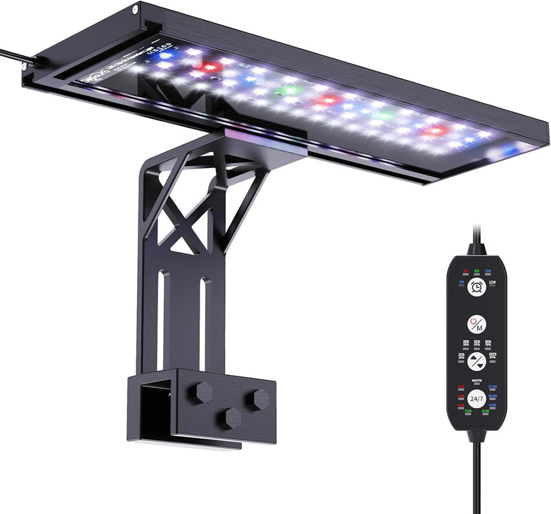 SEAOURA Clip On Aquarium Light for Plants-24/7 Fish Tank Light, 12-20 Inch