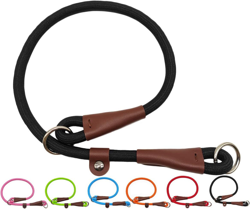 MayPaw Slip Collar Nylon Rope Adjustable Collar for Dog Training- No Pull Round Martingale Dog Collars for Small Medium