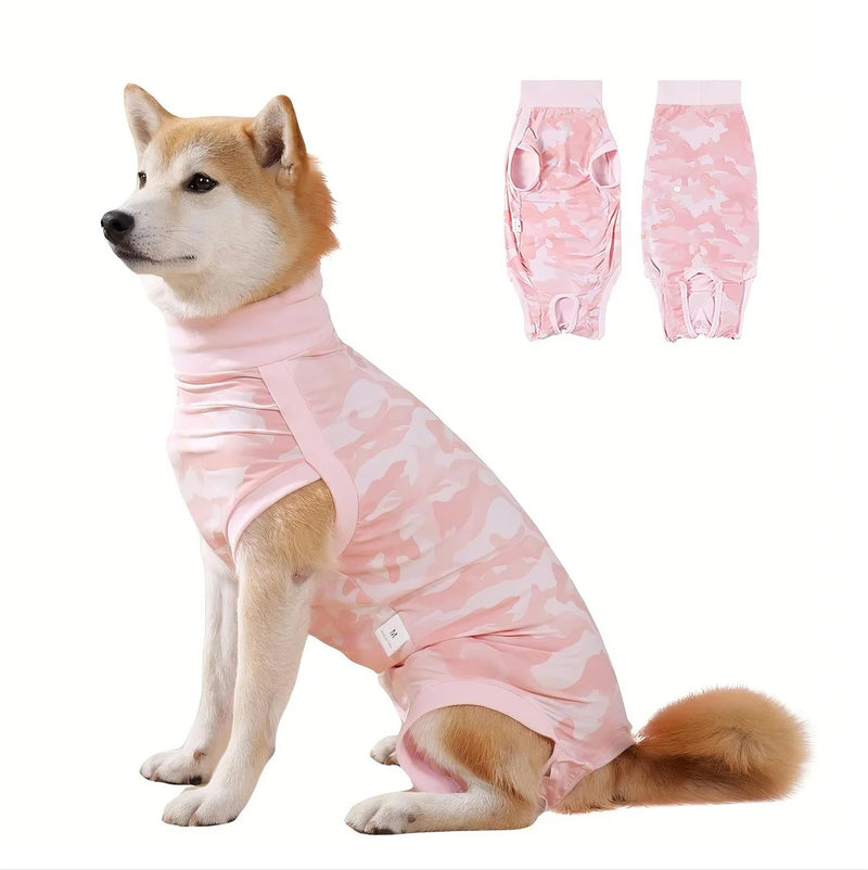 Coppthinktu Dog Onesie for Surgery Female, Breathable Dog Surgery Spay Recovery Suit, Dog Cone Alternative for Anti-Licking Skin Diseases, Small to XXL Sizes, Pink, Polyester Blend