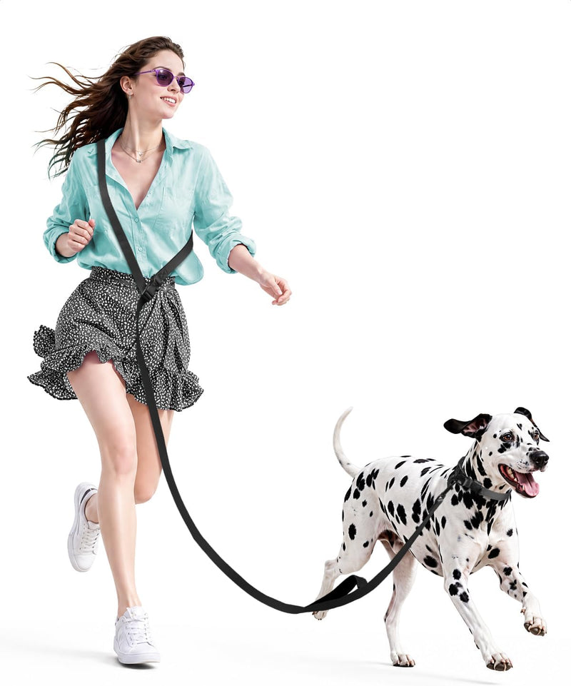Heelay Hands Free Dog Leash, 5.9-8.2ft Multifunctional Crossbody Rope with Explosion-Proof Handle and Adjustable Training Hands Free Leash for Medium Dog Walking Jogging and Running