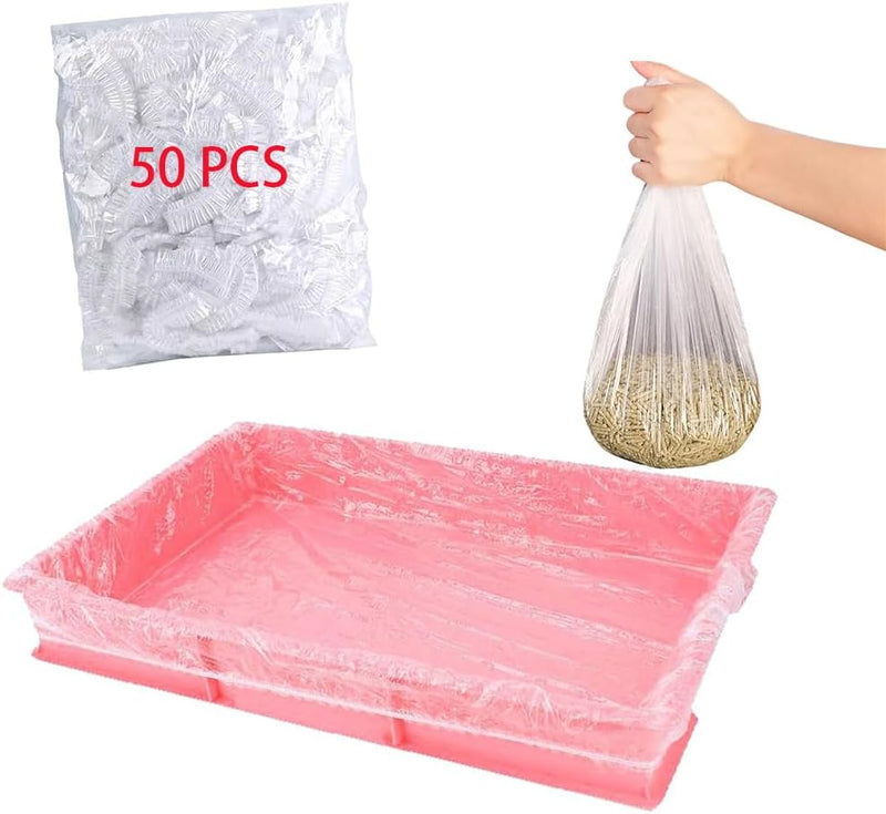 50 Pcs Disposable Rabbit Cage Liner Quick Cleanup Litter Box Liners Bags