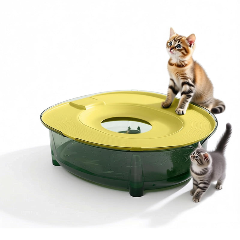 Cat Toilet Trainer Kit, Portable Flushable Litter Box, Includes Cat Litter Scoop, Removable Ring Design, Anti-Splash Raised Walls, Odor Control, Easy Clean, Thickened PP, 15.75 x 14.37 x 4.92in