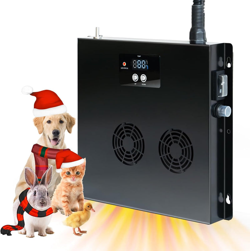 Briidea 400W Dog House Heater with PTC Rapid Heating (3 Seconds), 32℉-122℉ Temperature Range, 11.5FT Anti-Chew Cord, Hea