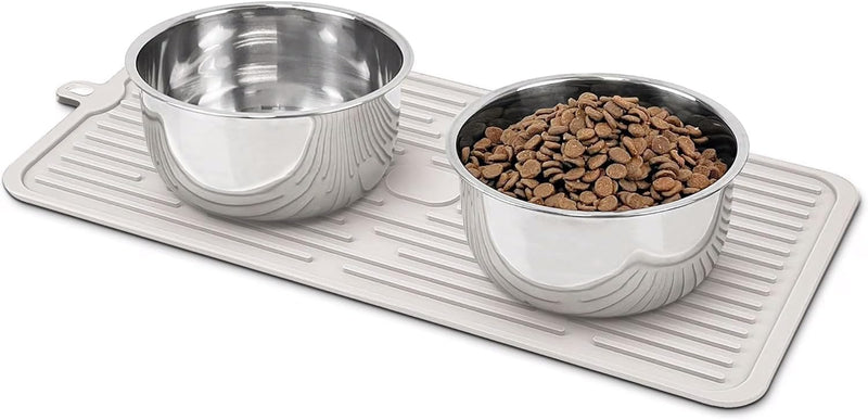 Ptlom Pet Placemat for Dog and Cat, Anti-Slip Waterproof Dogs Feeding Mat Prevent Food and Water Overflow, Bowl Mats Sui
