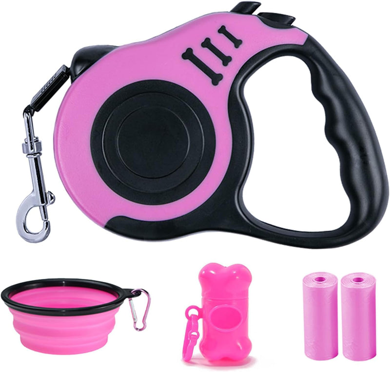 Retractable Dog Leash, 10 FT Dog Leash for Small Medium Dogs up to 22lbs, Pet Tape with Anti Slip Handle and Lock Nylon,