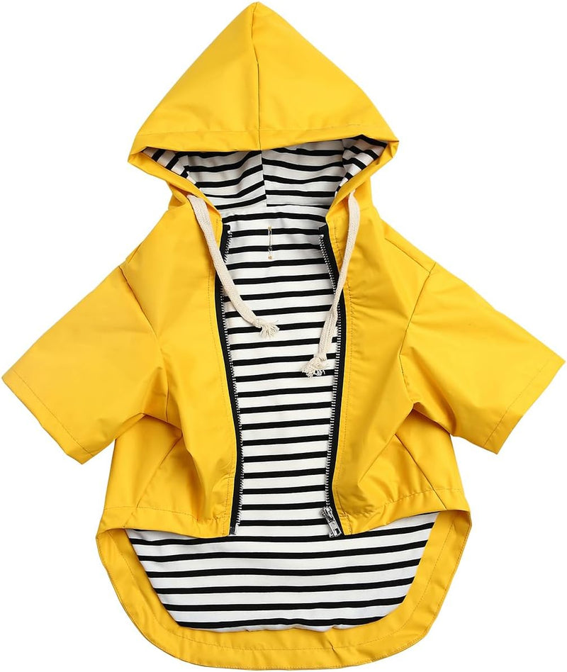 Dog Raincoat rain Jacket Raincoat Dogs Waterproof Small Medium Breeds Zip Closure Storage Pocket Harness Hole