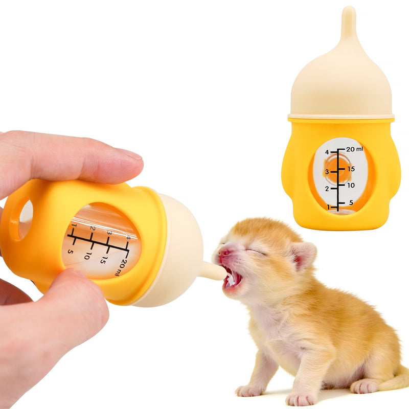 Puppy Bottles for Nursing,Kitten Bottles for Nursing,Pet Feeding Bottle,(Yellow- 20ml)