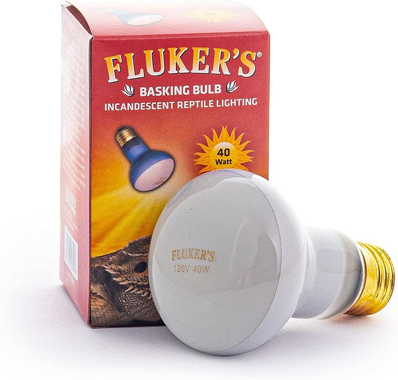 Fluker's Incandescent Basking Spotlight Bulbs for Reptiles Tanks, Reptile Heat Lamp Bulbs for Infrared Light, 40-Watt