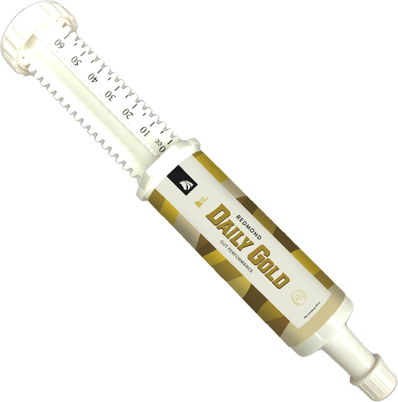 REDMOND Daily Gold Syringe Natural Healing Clay for Gastric Ulcers in Horses (Stress Relief Pre-Race Paste) (Single Pack
