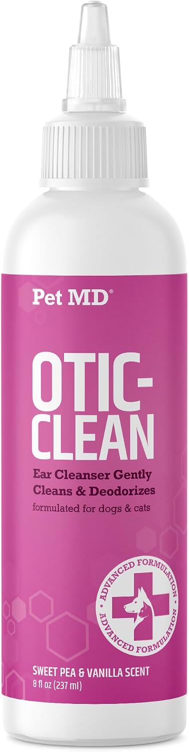 Pet MD Otic Ear Solution for Dogs & Cats - Sweet Pea & Vanilla Scent - 8oz