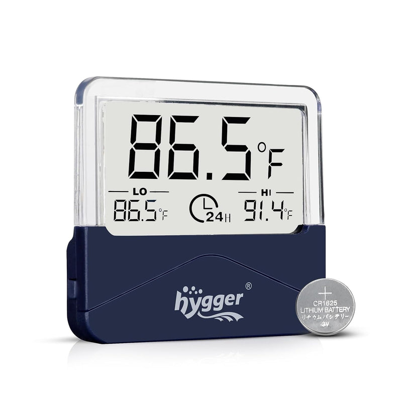 hygger Digital Aquarium Thermometer Records Max Min Temperature Sensor Gauge with LCD Display Stickable Fish Tank Thermo