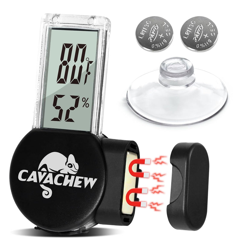 Magnetic Reptile Thermometer and Humidity Gauge, Digital Tank Thermometer Hygrometer with LCD Display, Habitat Temp Humi