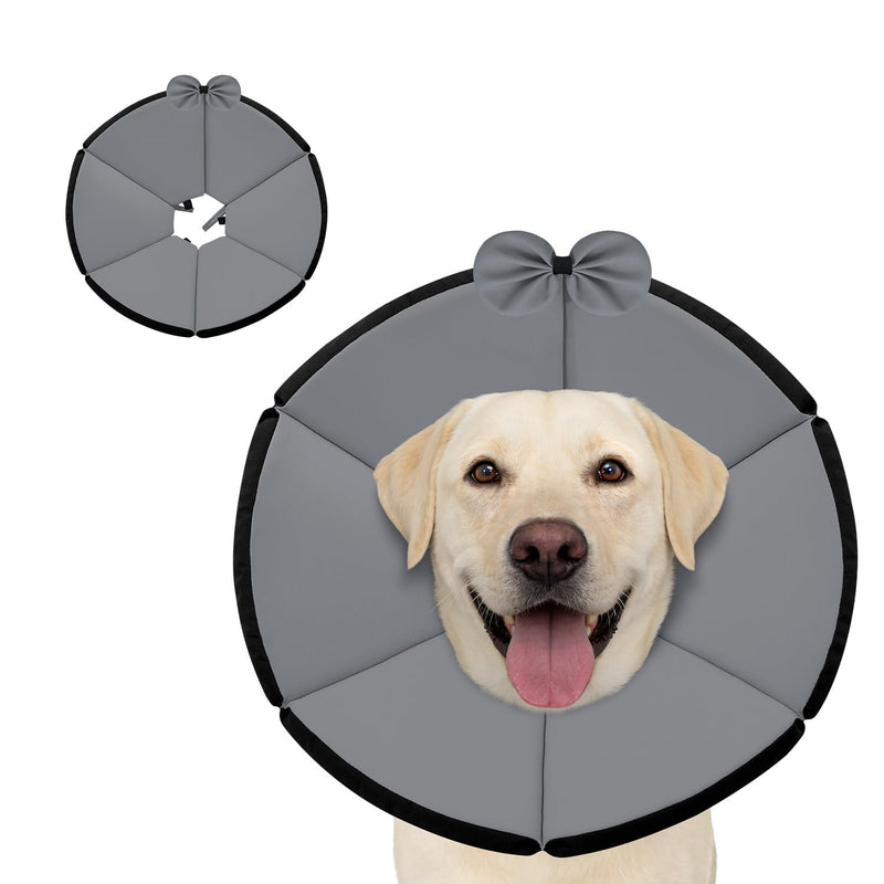 MAXFUT Soft Dog Cone Collar,Foam Cone for Dogs to Stop Licking After Surgery,Non Inflatable Dog Donut Cone (Grey, XL)