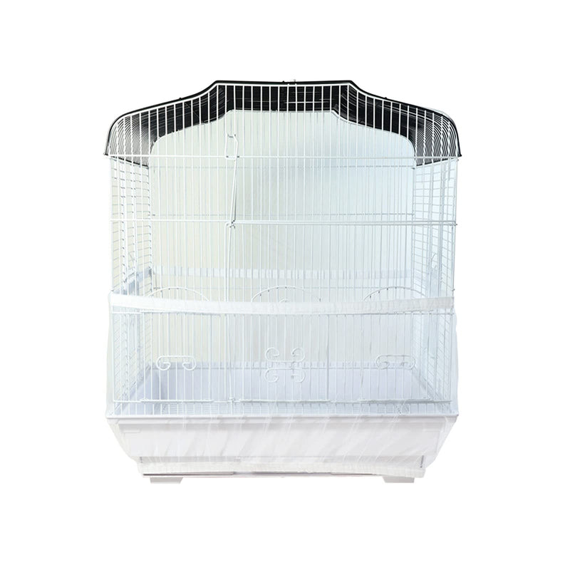 ZARSIO Birdcages Mesh Net Skirt Cover Reusable Stretchy Bird Cage Seed Catcher 35CM (White)