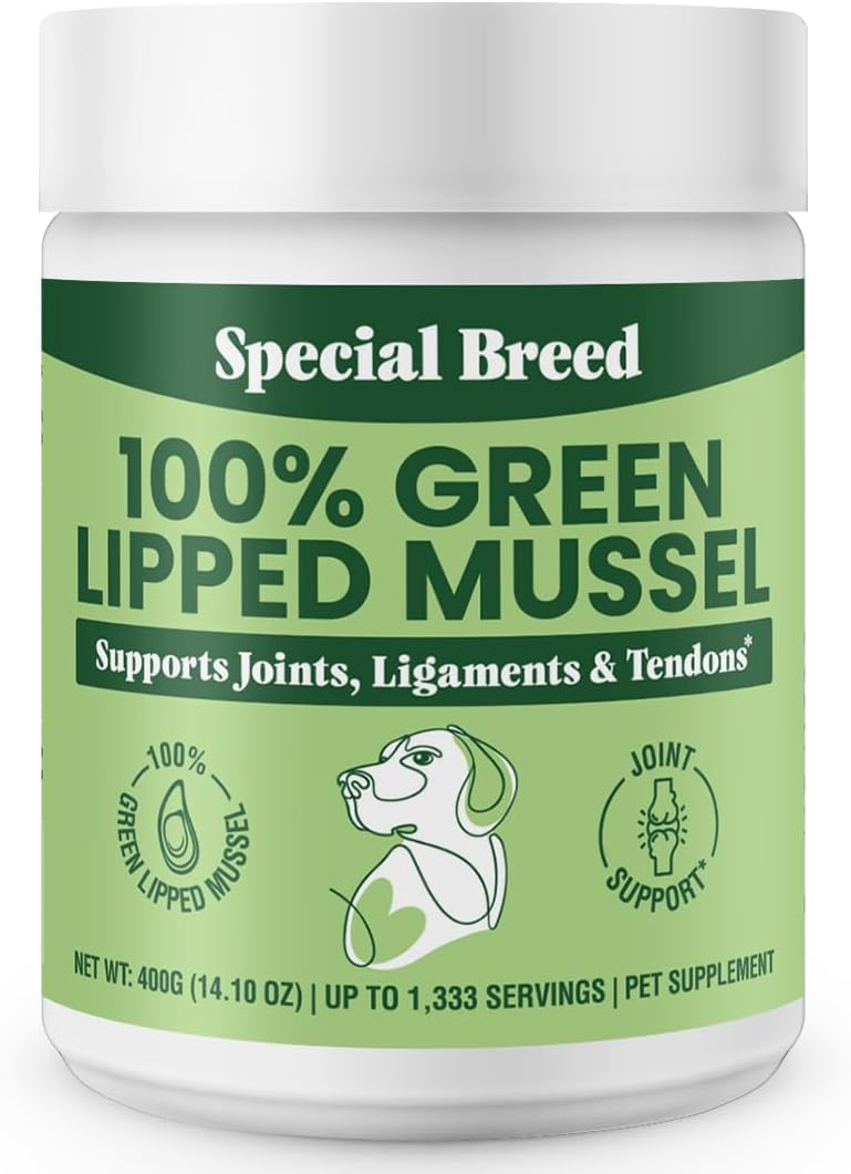 Special Breed Green Lipped Mussel Powder for Dogs & Cats - 100% New Zealand Green Lipped Mussels - 400 Grams - 1,333 Ser
