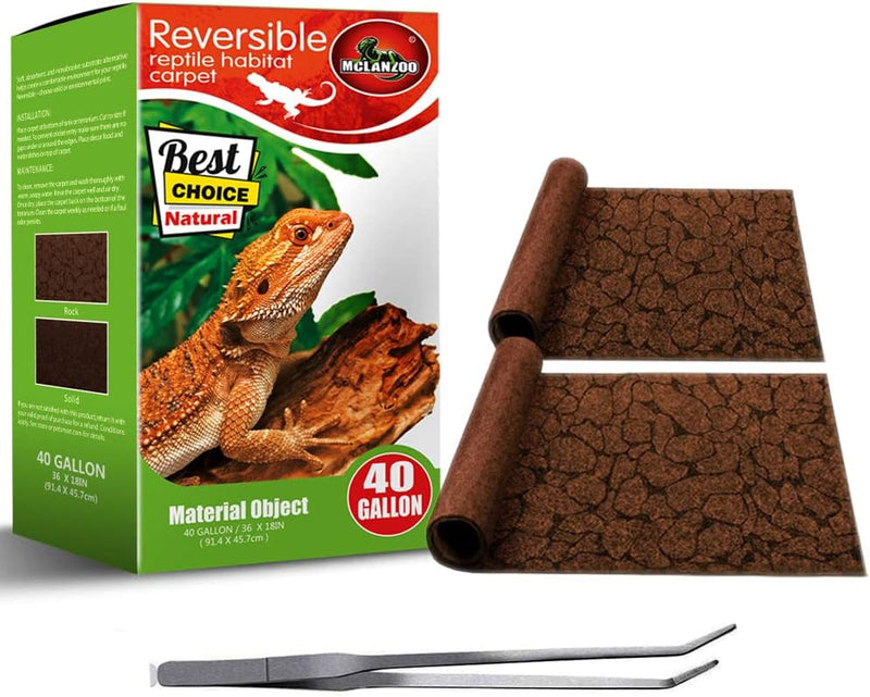 Reptile Carpet 40 Gallon 2 Pack for Bearded Dragon Tank Accessories,Enclosure Terrarium Liner Bedding Mat for Lizard,Gec