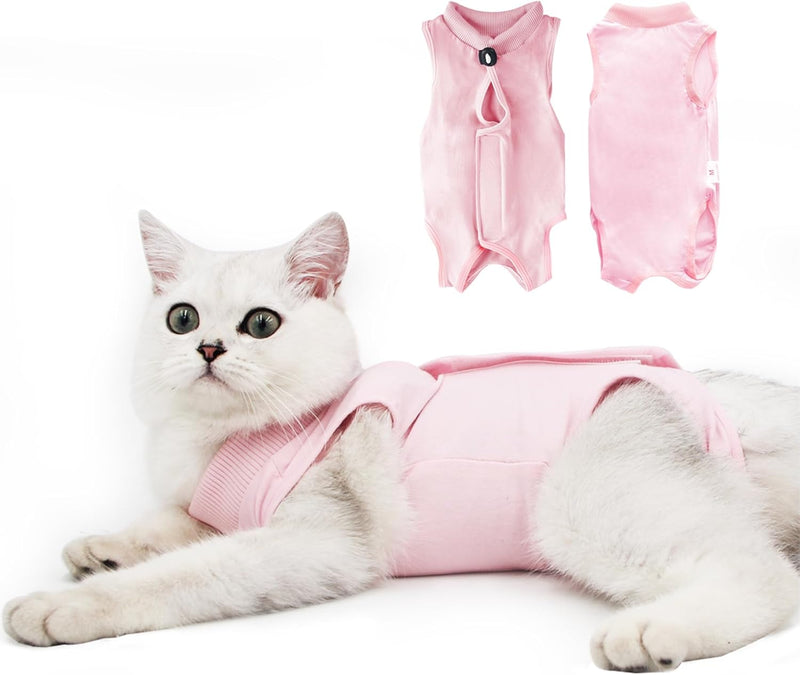 DOTON Cat Recovery Suit for Male and Female Surgical Post Surgery Soft Cone Onesie Shirt Clothes Neuter Licking Protecti