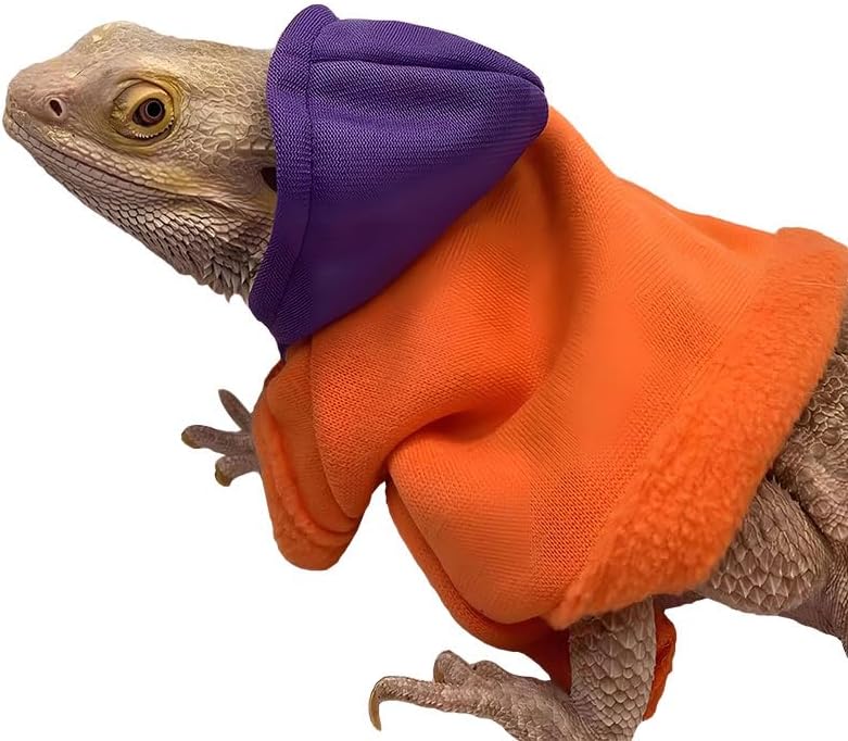 Lizard Clothes for Bearded Dragons Reptile Apparel Handmade Cotton Material Hoodies Gift for Lizard Small Animal Gecko C
