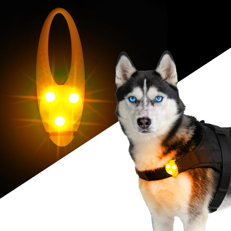 LaRoo Dog Lights for Night Walking, LED Dogs Collar Lights for Nighttime Clip On Light up Dog Collar Pet Camping Essentials (Orange)