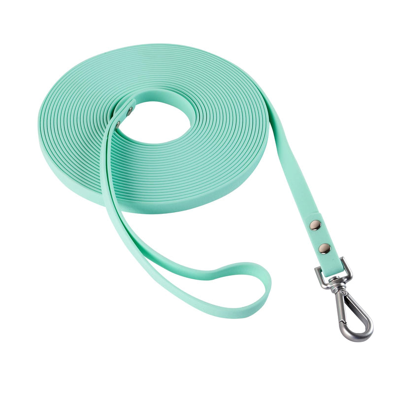 AUMAILI Dog Training Long Leash Waterproof Long Line Heavy Duty Outdoor Recall Lead 10ft 15ft 20ft 30ft 50ft for Small Medium Large Dog (Mint Green, 10FT)