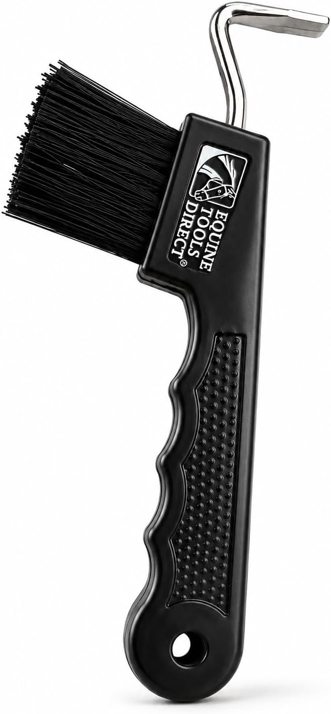 Horse Hoof Pick with Brush, Black